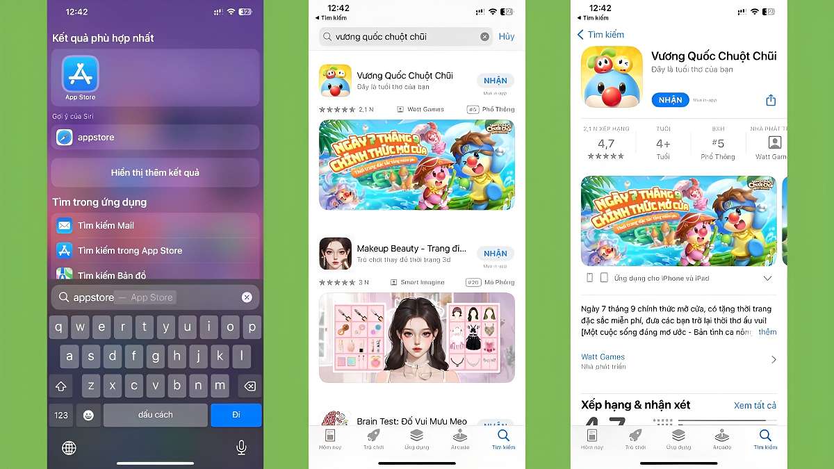 Cách tải Vương Quốc Chuột Chũi trên iOS