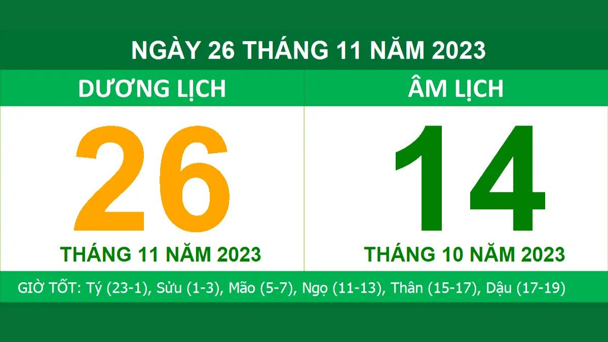 Ngày 26/11 năm 2023 là ngày gì?