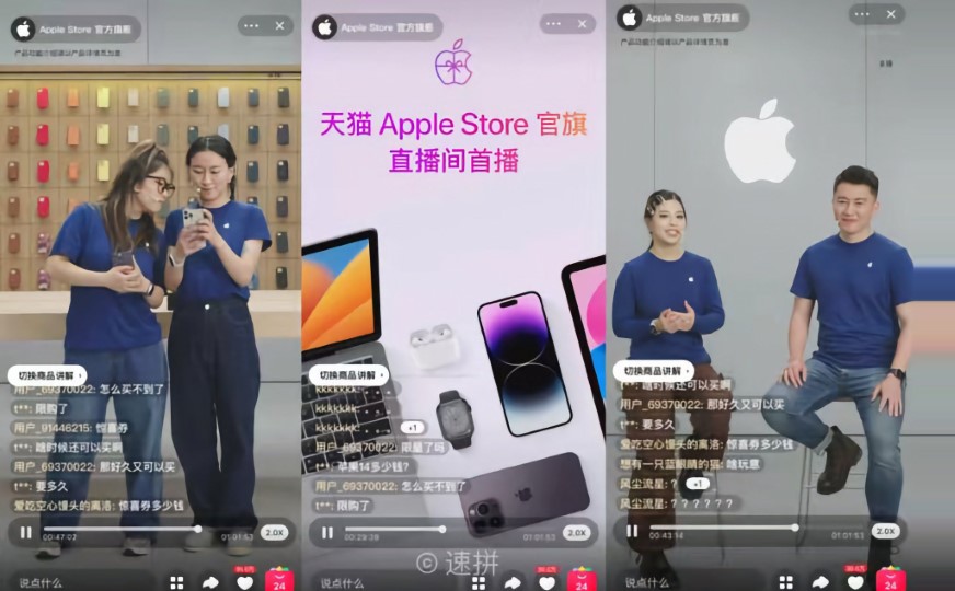 Apple nay đã bắt đầu livestream bán hàng ở Trung Quốc