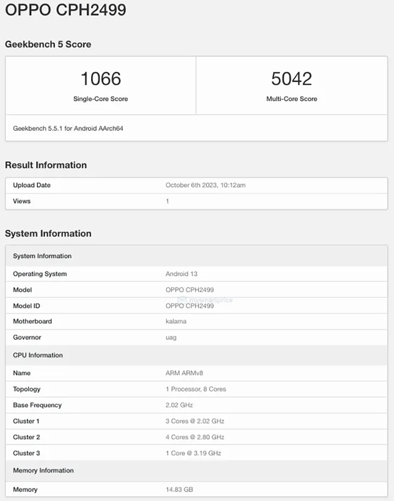 OPPO Find N3 Fold xuất hiện trên Geekbench