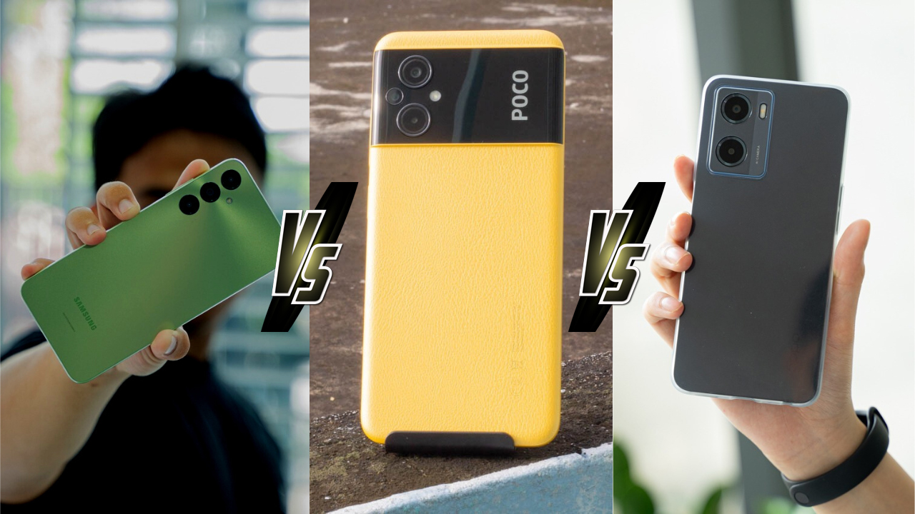 So sánh Galaxy A05s cùng với POCO M5 và OPPO A57