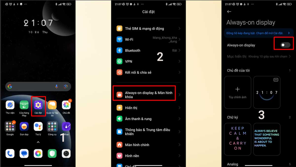 Cách bật chế độ Always On Display trên điện thoại Samsung/Android