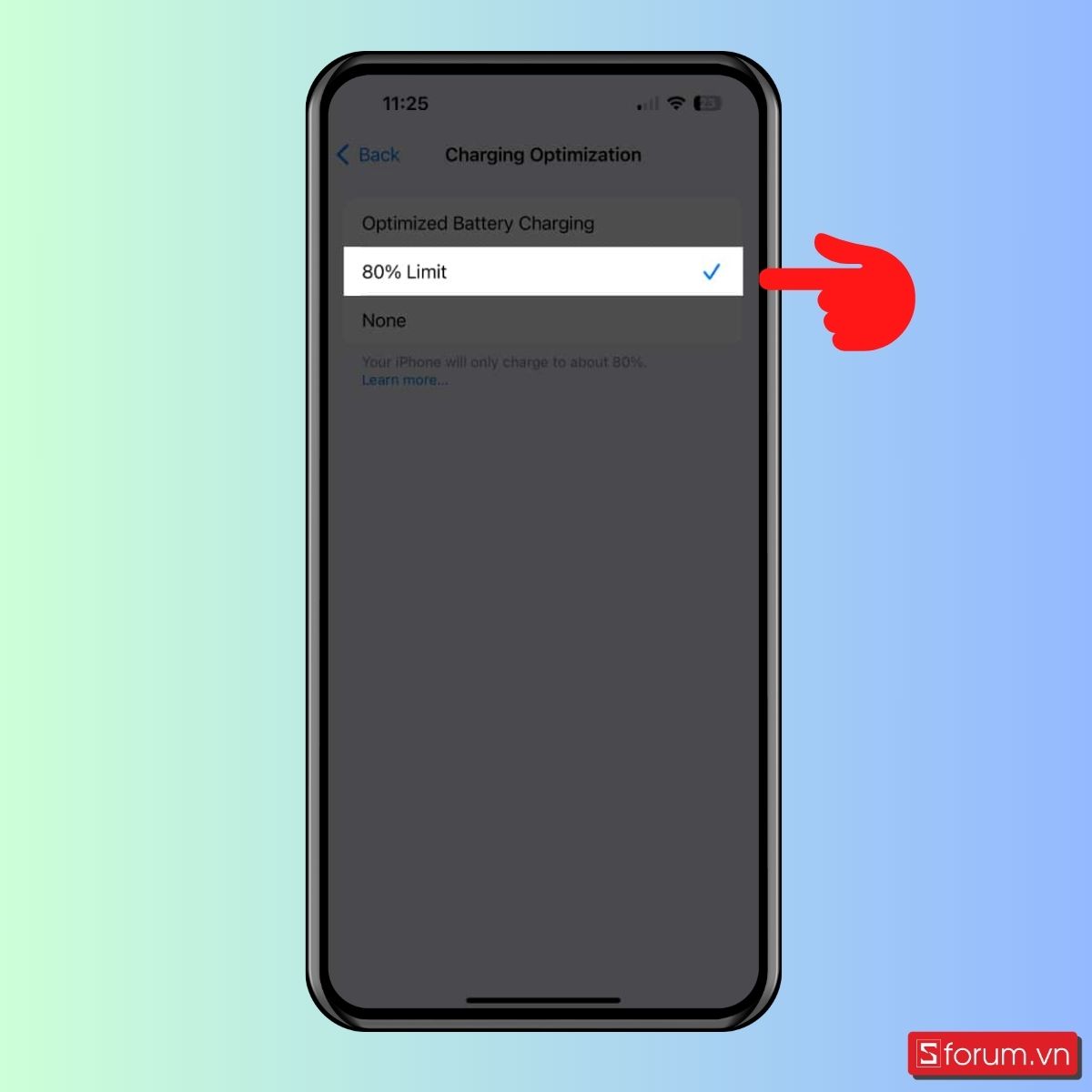 Cách bật giới hạn sạc 80% trên iPhone- bước 5