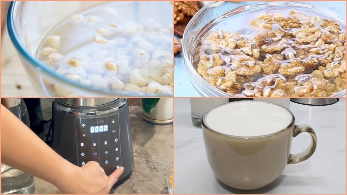 cách làm sữa hạt điều bằng máy làm sữa hạt