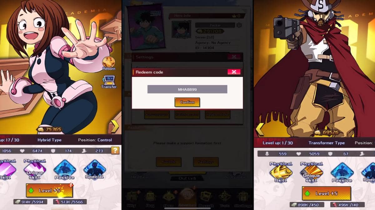Chú ý khi nhập code MHA Rise of Heroes