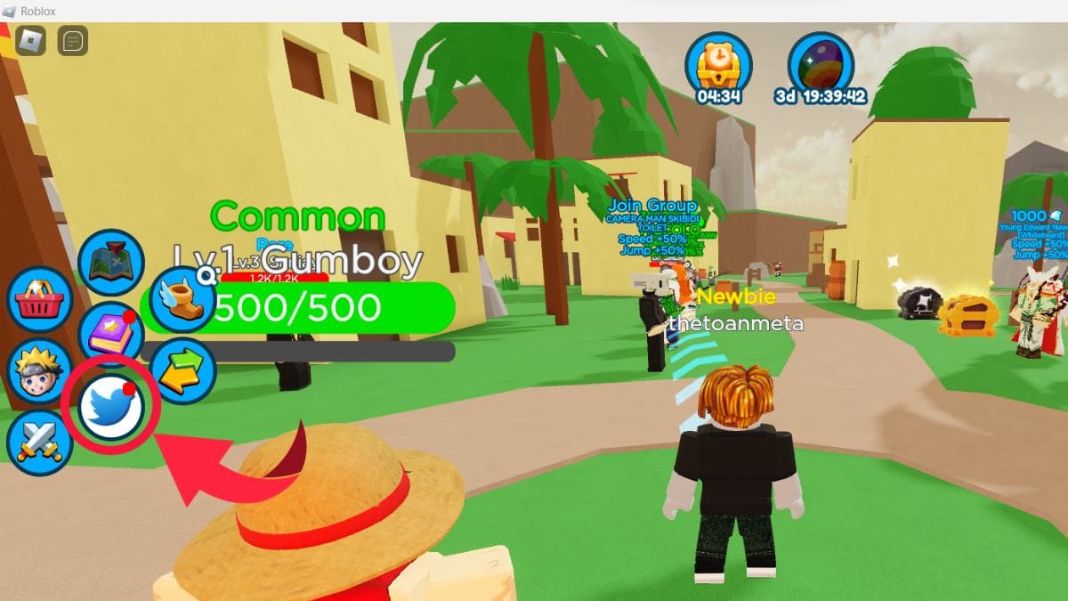 Hướng dẫn cách nhập code Ultimate Anime Simulator bước 2