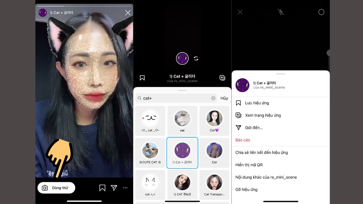 Filter Instagram mặt nạ mèo