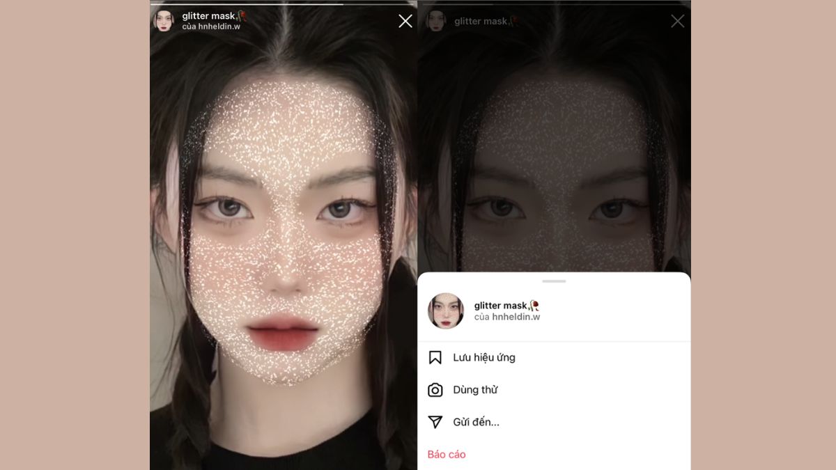 Filter Instagram mặt nạ trắng