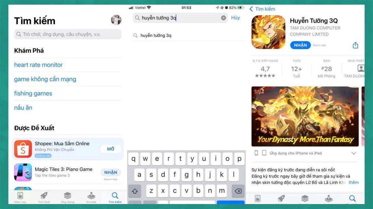 Cách tải Huyễn Tướng 3Q trên điện thoại iOS
