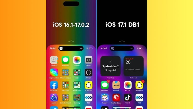 ‌Dynamic Island‌ trên iOS 17.1 beta sẽ có hình nền đen khi người dùng sử dụng tính năng Reachability