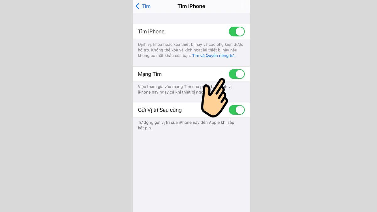 iphone tắt nguồn có định vị được không