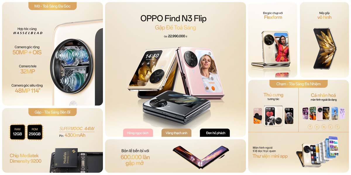 Các tính năng của OPPO Find N3 Flip