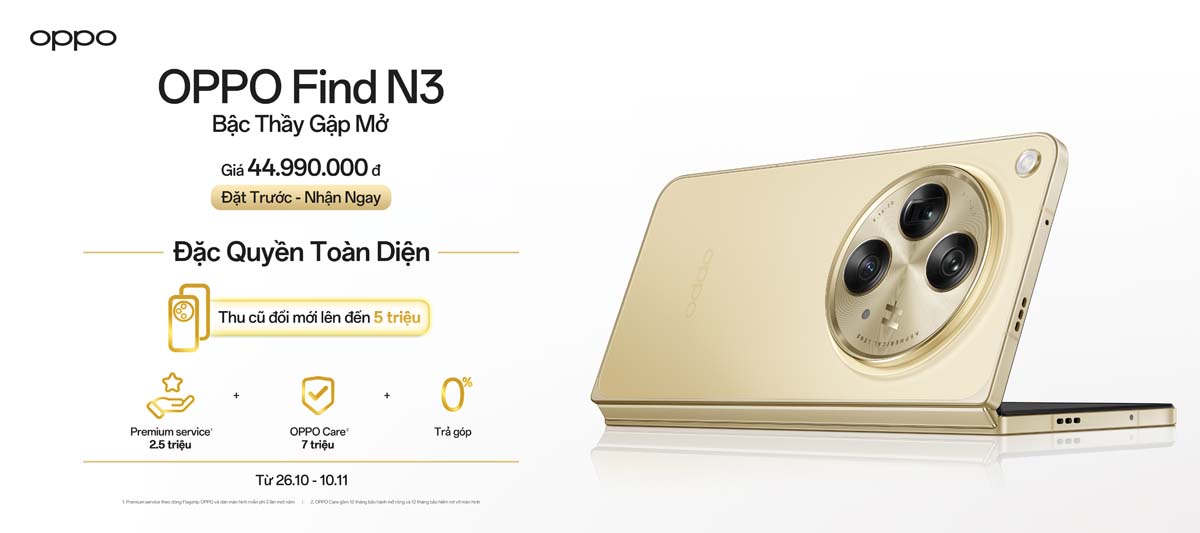 Giá bán của OPPO Find N3