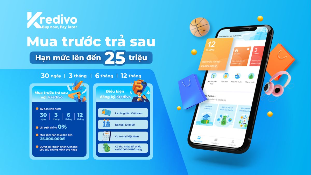 Mua trước trả sau qua Kredivo