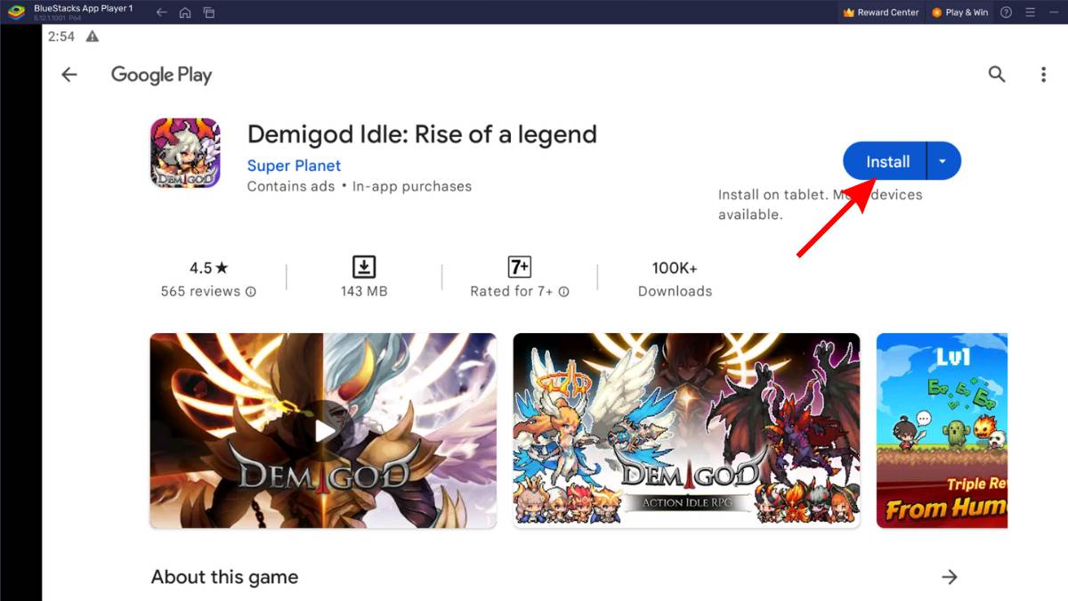 Cách tải Demigod Idle: Rise of a legend trên PC bước 3