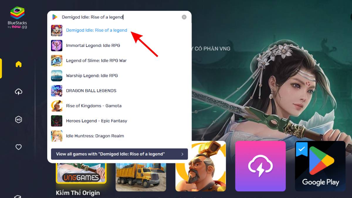 Cách tải Demigod Idle: Rise of a legend trên PC bước 1