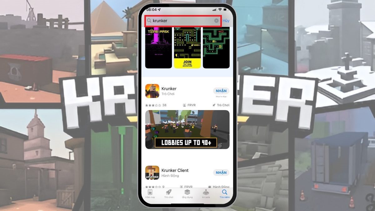 Hướng dẫn cách tải Krunker trên điện thoại bước 1