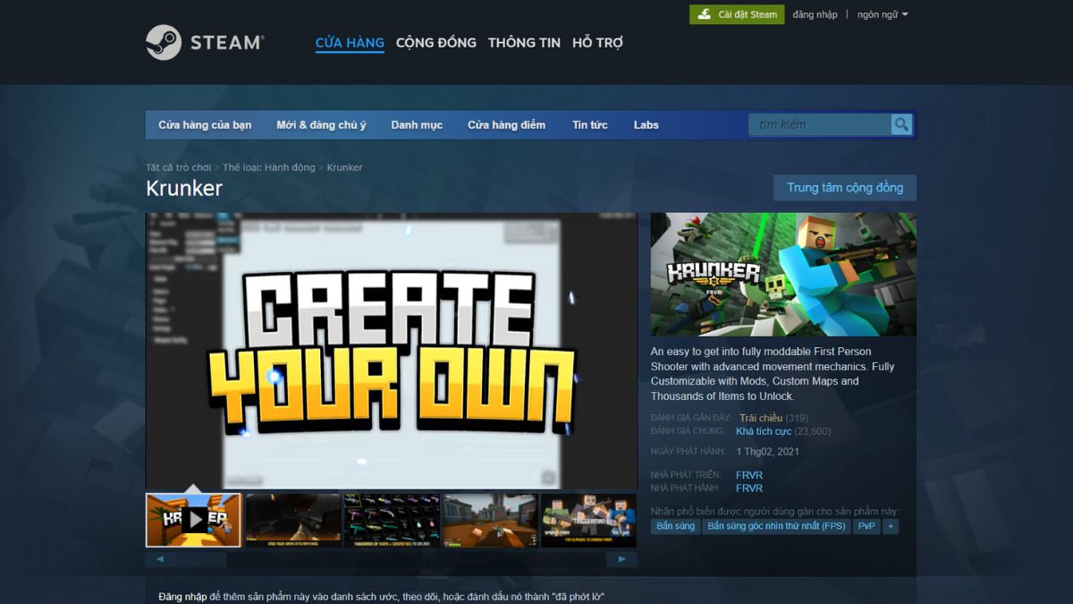 Cách tải Krunker trên máy tính bằng Steam miễn phí bước 3