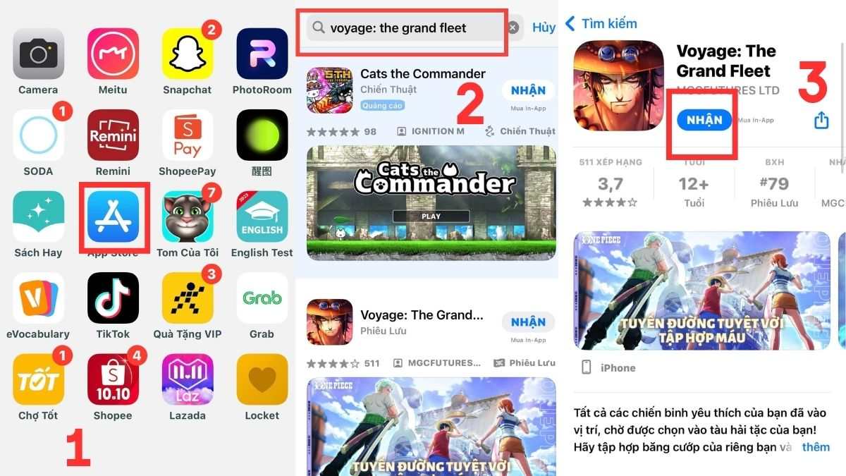 Cách tải Voyage: The Grand Fleet trên điện thoại IOS