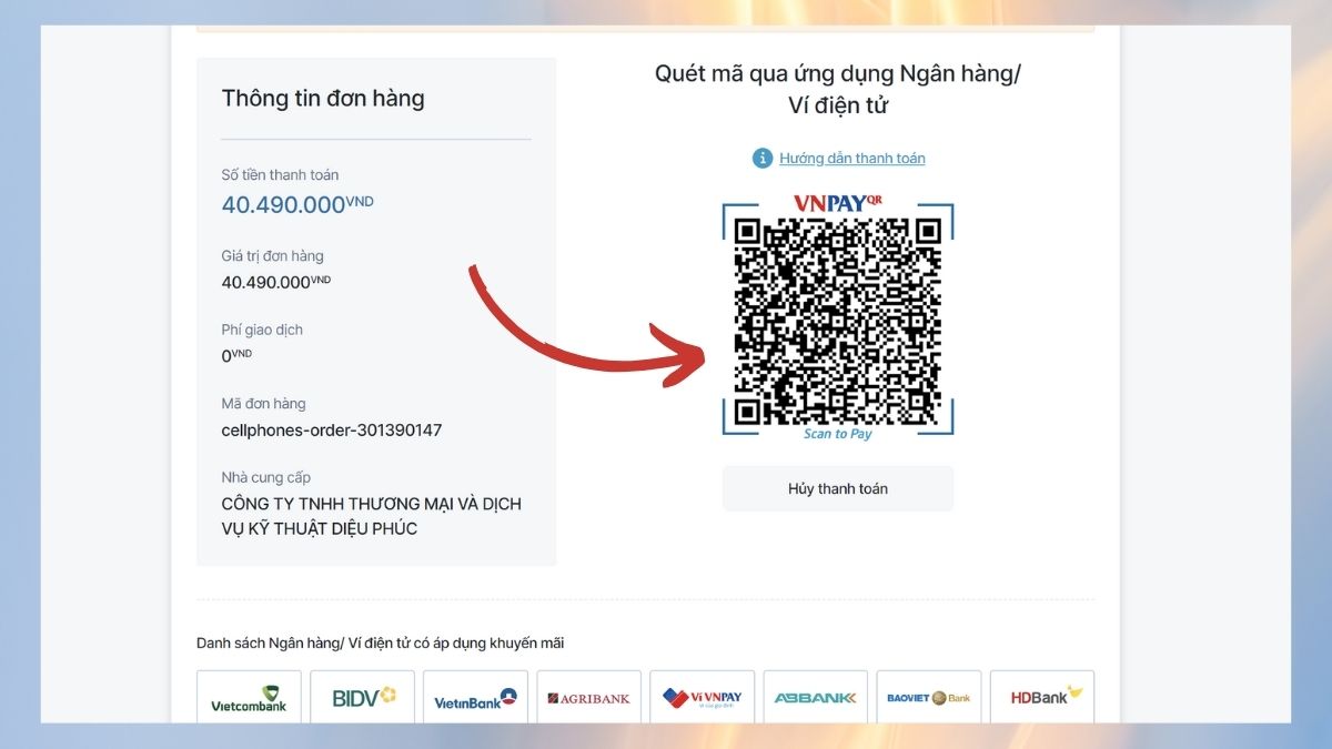 Thanh toán mua hàng online tại CellphoneS bằng VNPay 2