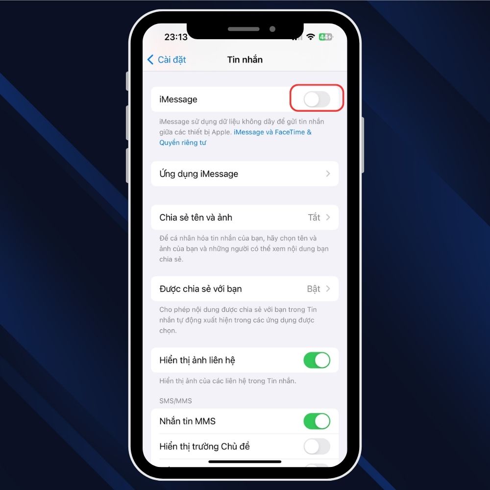 Tắt iMessage và FaceTime