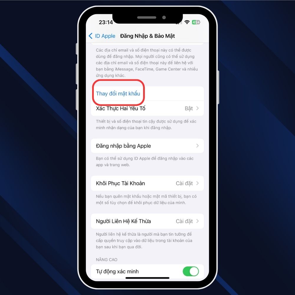 Đặt lại mật khẩu Apple ID