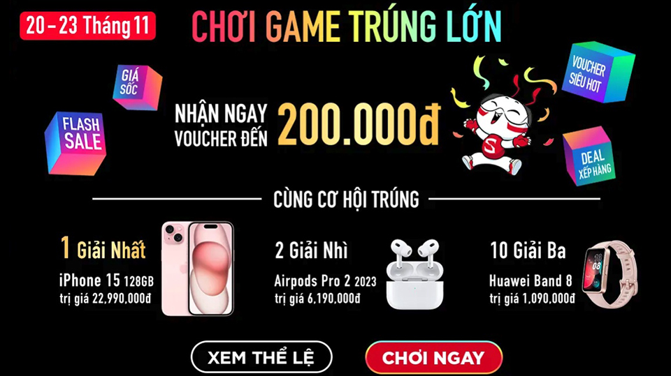 Chơi mini game săn iPhone 15 tại CellphoneS