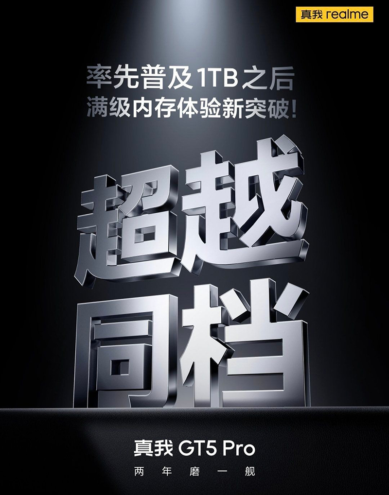 realme GT 5 Pro được xác nhận có 1TB bộ nhớ trong