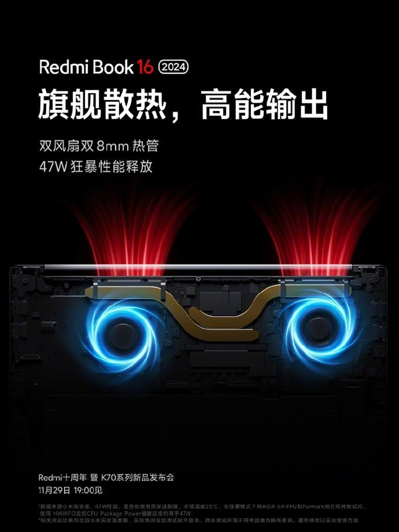 Redmi Book 16 (2024) có quạt kép