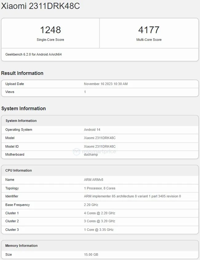 Redmi K70 xuất hiện trên Geekbench