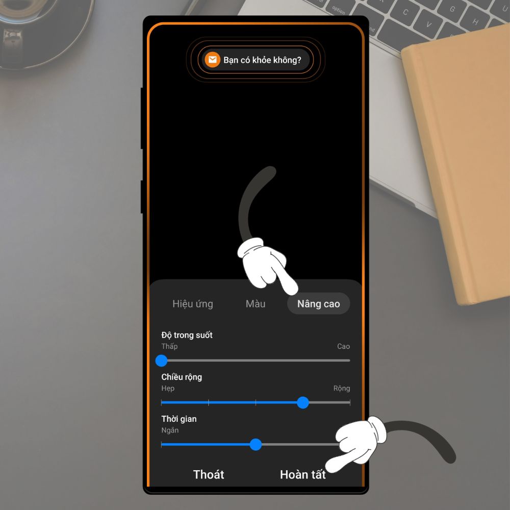 Cách bật viền sáng thông báo trên điện thoại Samsung 6