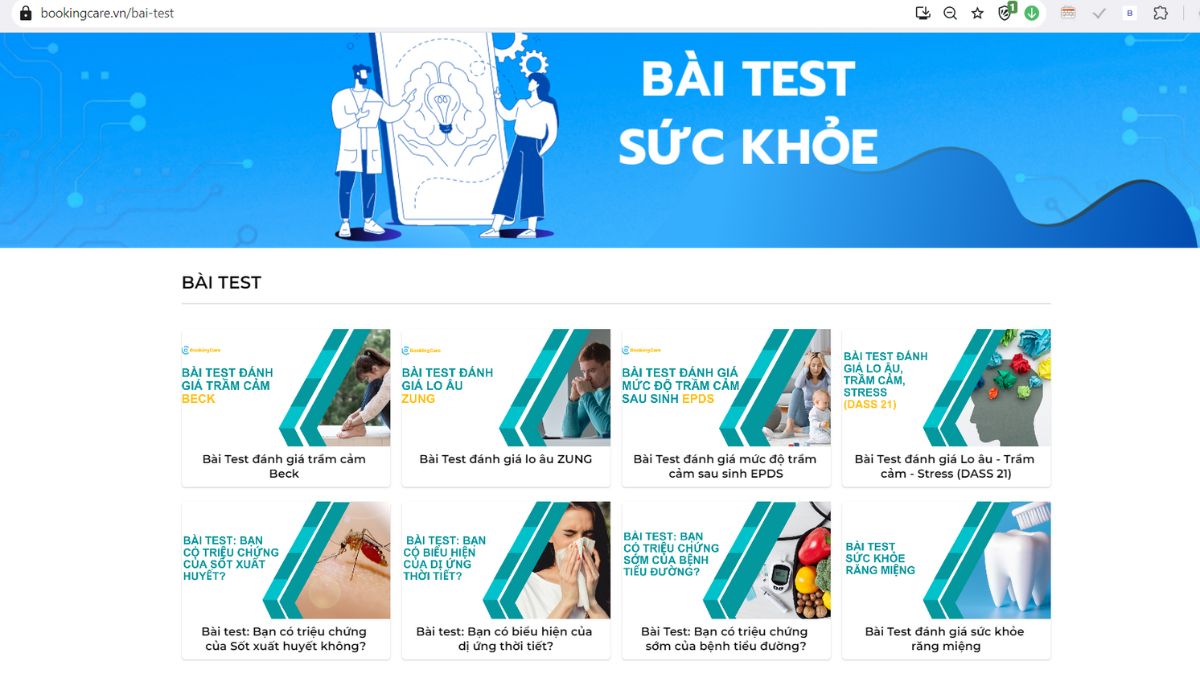 Cách làm bài test trắc nghiệm trầm cảm BookingCare bước 3