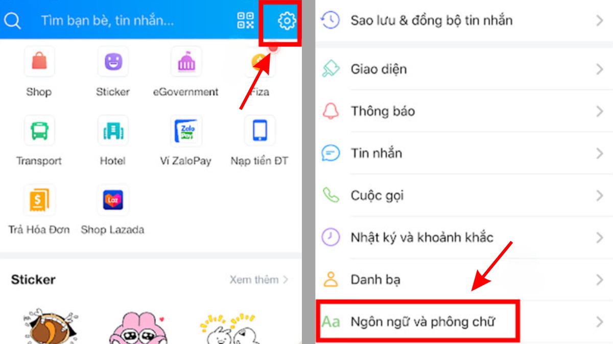 Cách đổi ngôn ngữ Zalo trên điện thoại iOS bước 2