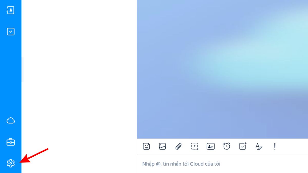 Cách thay đổi ngôn ngữ Zalo trên trình duyệt web bước 2