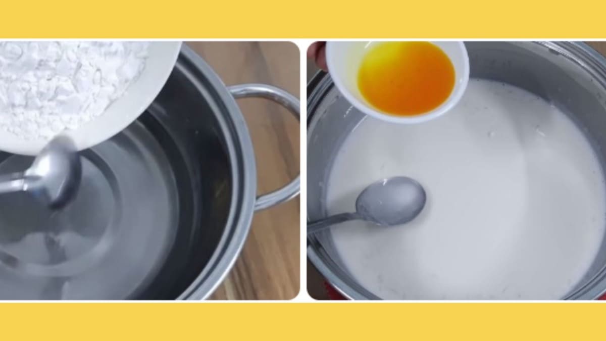 Cách làm bánh chuối hấp từ bột năng bước 2