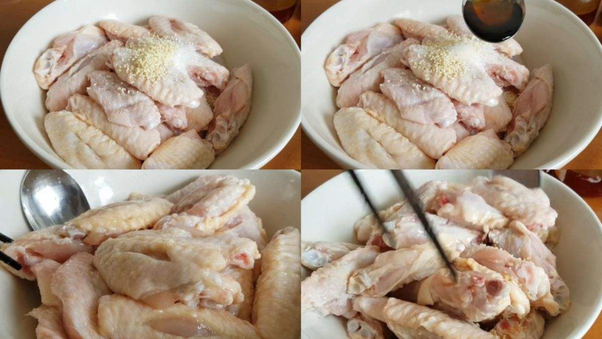 Cách làm cánh gà chiên nước mắm tỏi bước 2