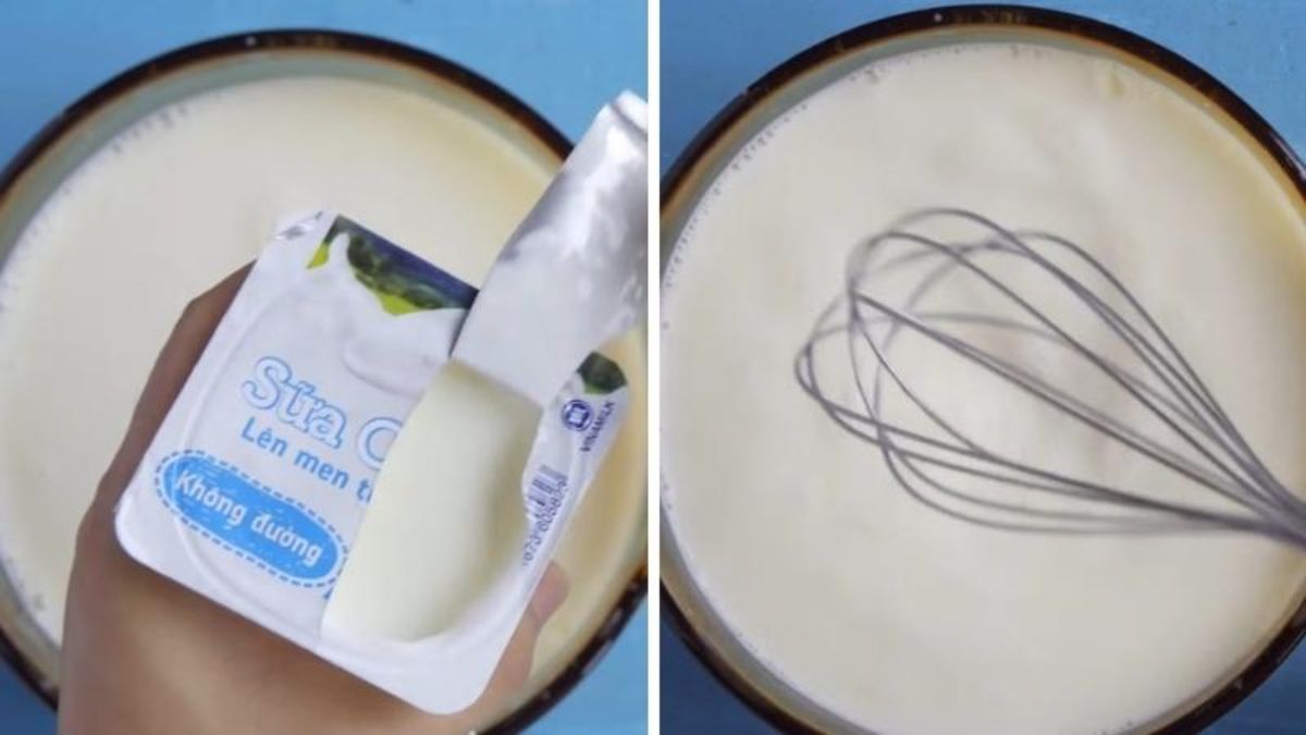 Cách làm yaourt sữa chua dẻo bước 2
