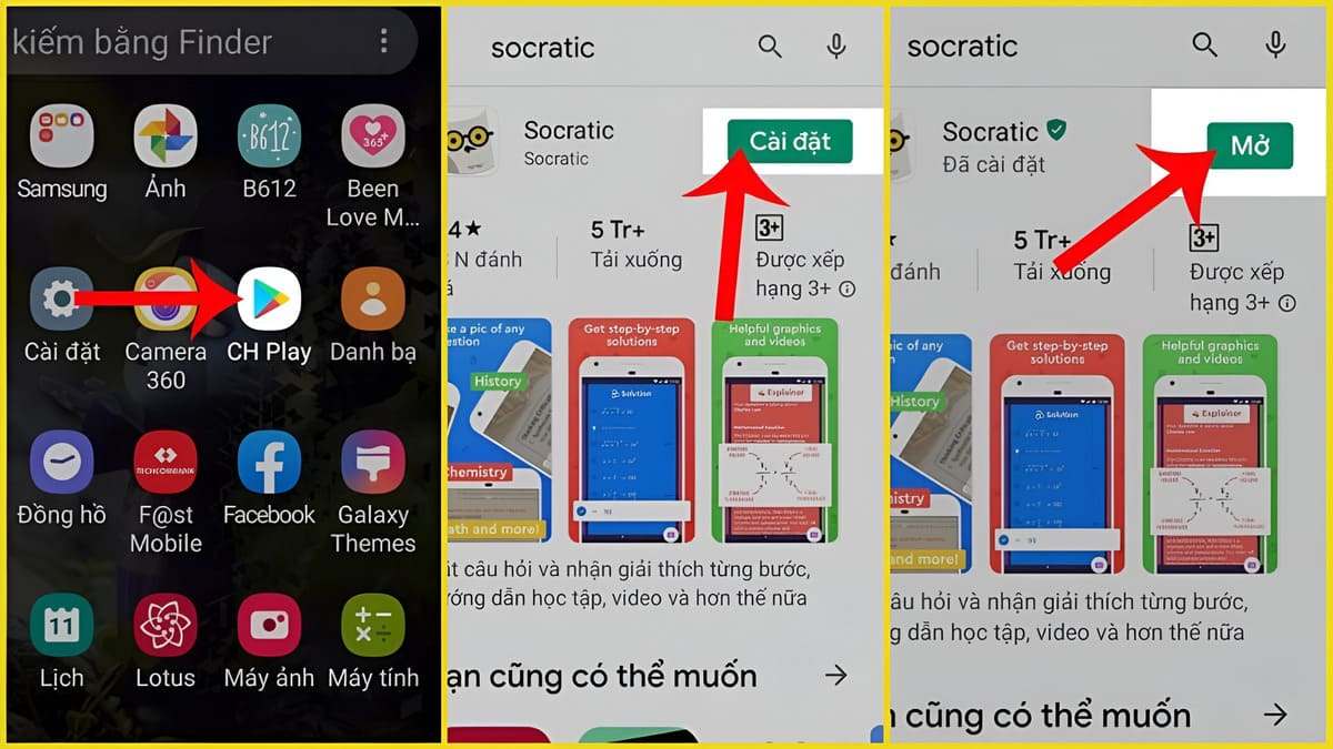 Cách tải Socratic trên điện thoại Android