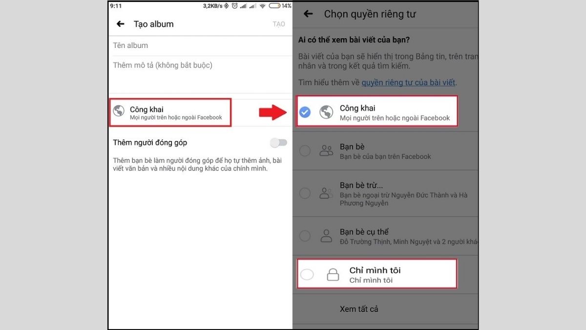 Cách tạo album ảnh trên Facebook bằng điện thoại bước 4