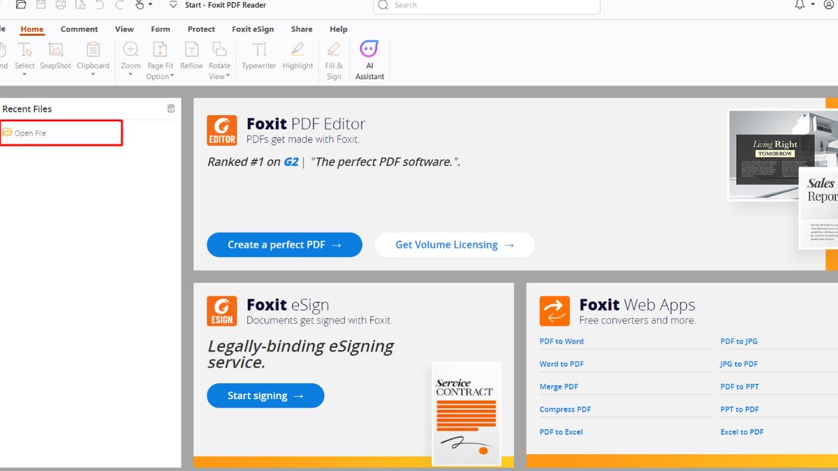 Cách xóa trang trong PDF bằng Foxit Reader bước 1