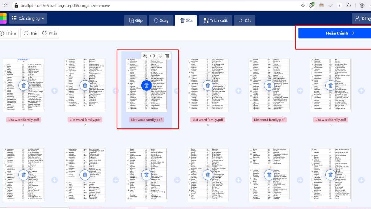 Cách xóa trang trong PDF bằng SmallPDF bước 3