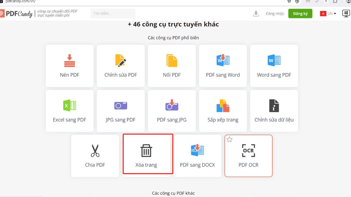 Cách xóa trang trắng trong PDF bằng PDFcandy bước 1