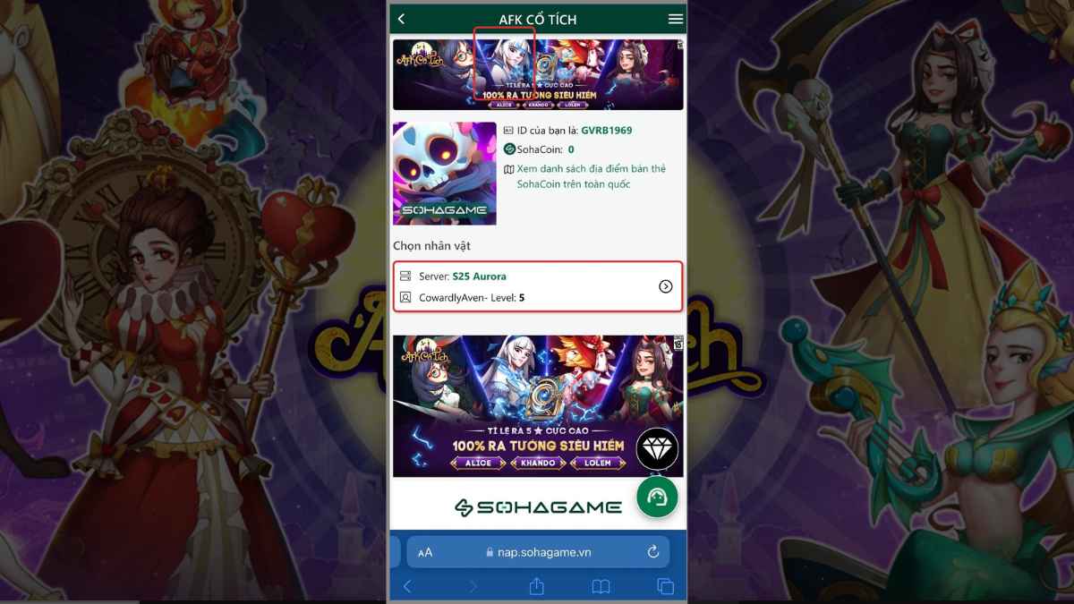 Hướng dẫn cách nhập code AFK Cổ Tích bước 1