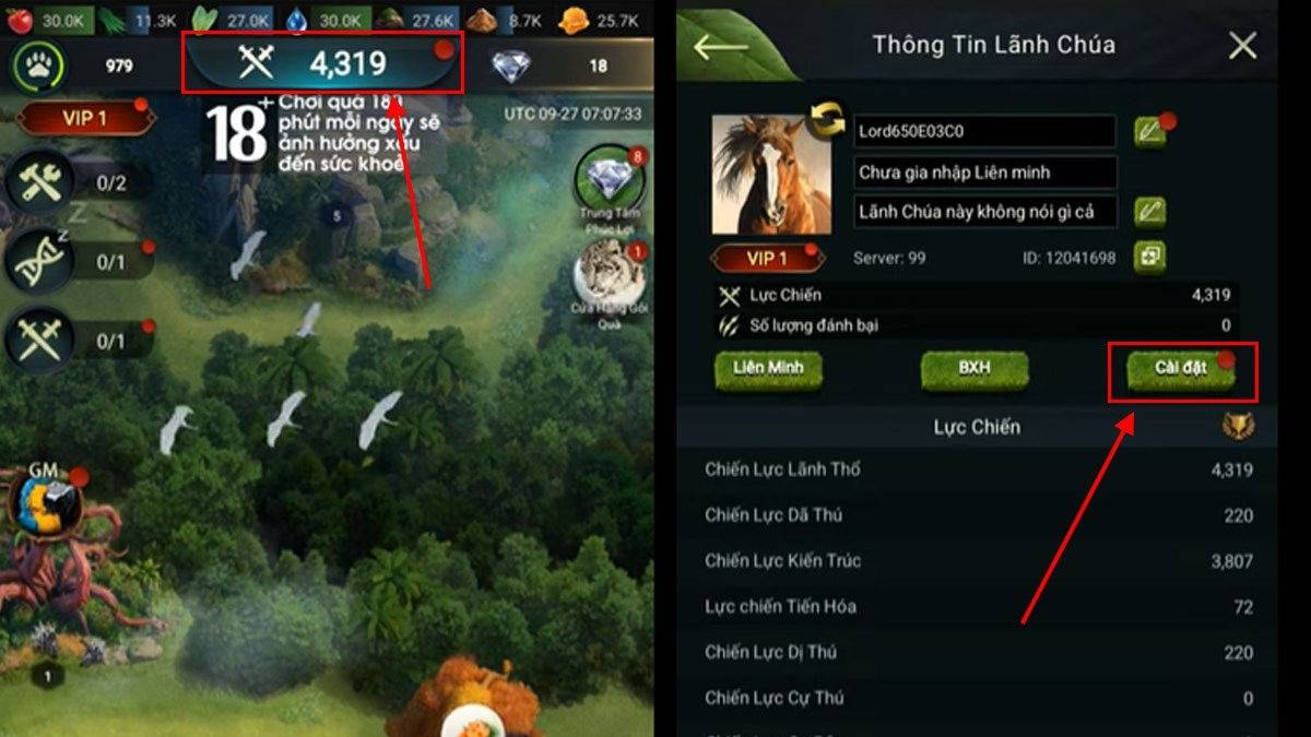 Hướng dẫn cách nhập code Beast Lord bước 1