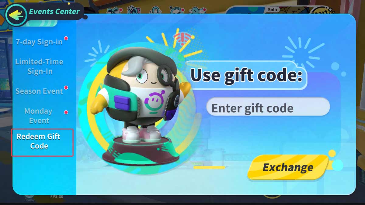 Hướng dẫn cách nhập code Eggy Party bước 2