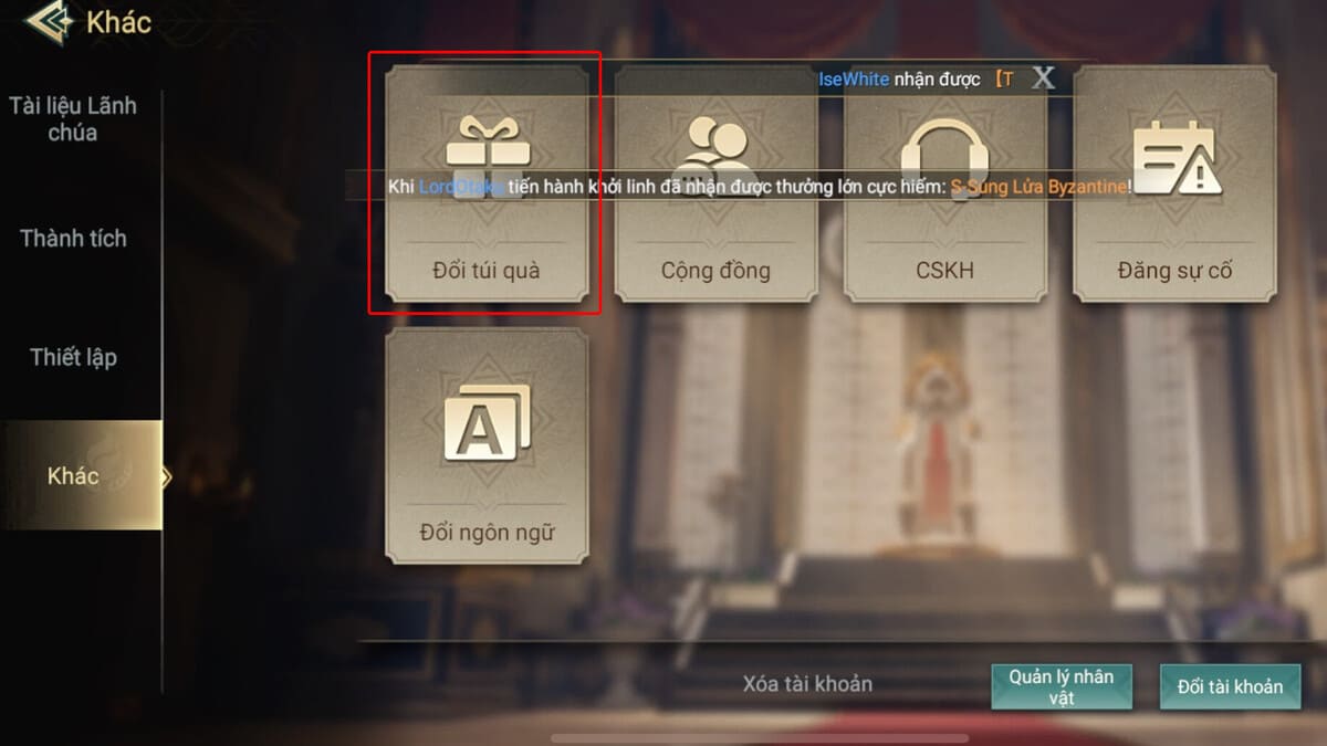 Hướng dẫn cách nhập code Kỷ nguyên chinh phục - EOC bước 3