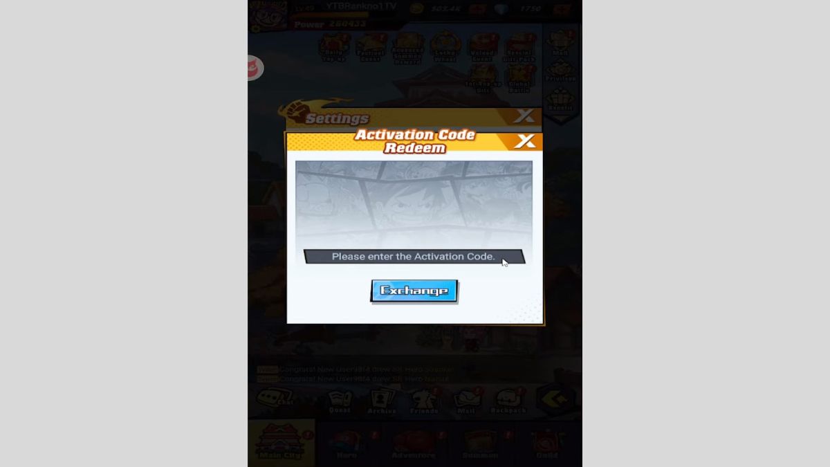 Cách nhập Code Loạn Đấu Vũ Trụ bước 3