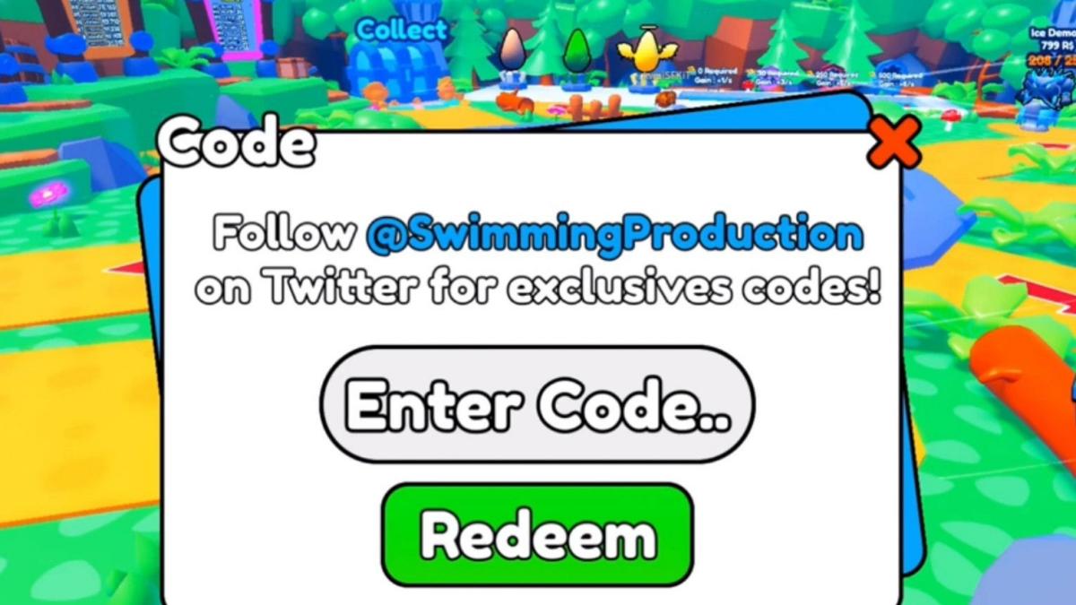 Hướng dẫn cách nhập code Swimming Simulator bước 2