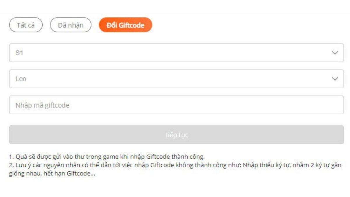 Hướng dẫn cách nhập code Tam Quốc X bước 2
