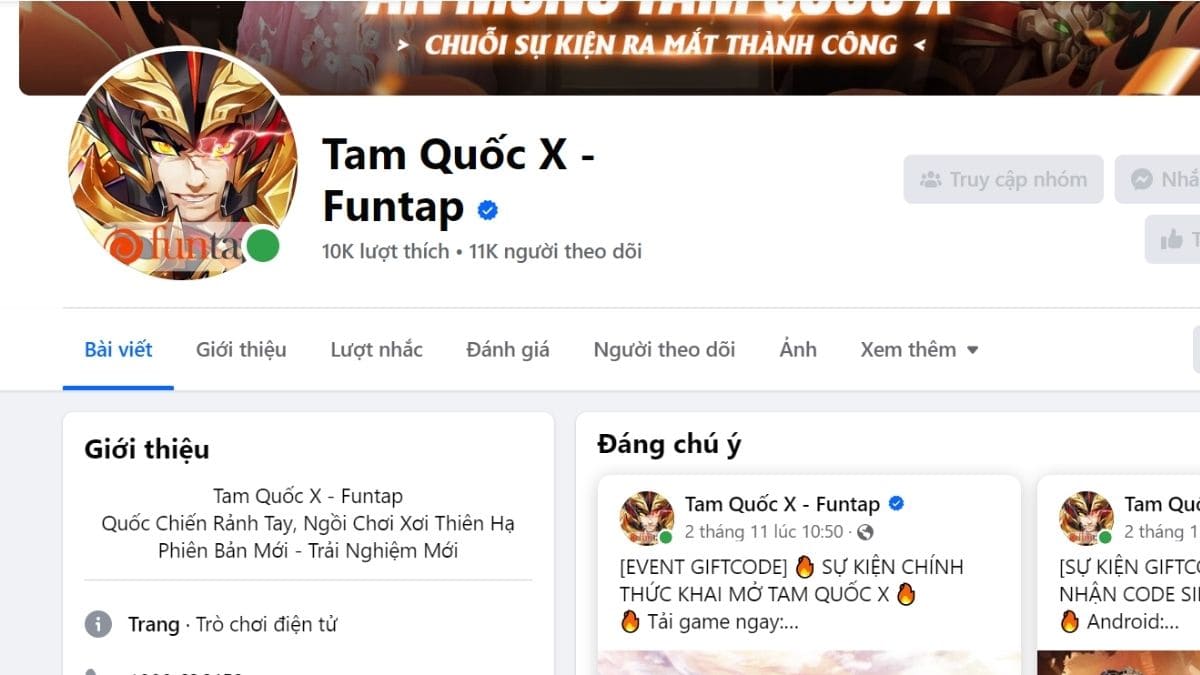 Nơi nhận thêm code Tam Quốc X mới nhất ở đâu?